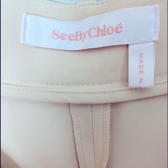 See by Chloe' Hi-Rise Gabardine Cargo Pants in Angora Beige Size 44 (10/12) - Picture 5 of 7
